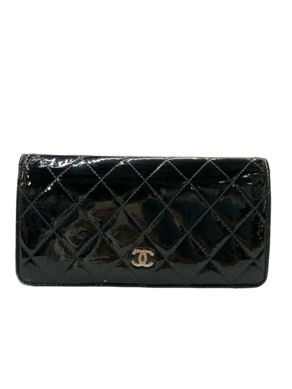 Chanel Bifold Wallet Patent Leather Quilted